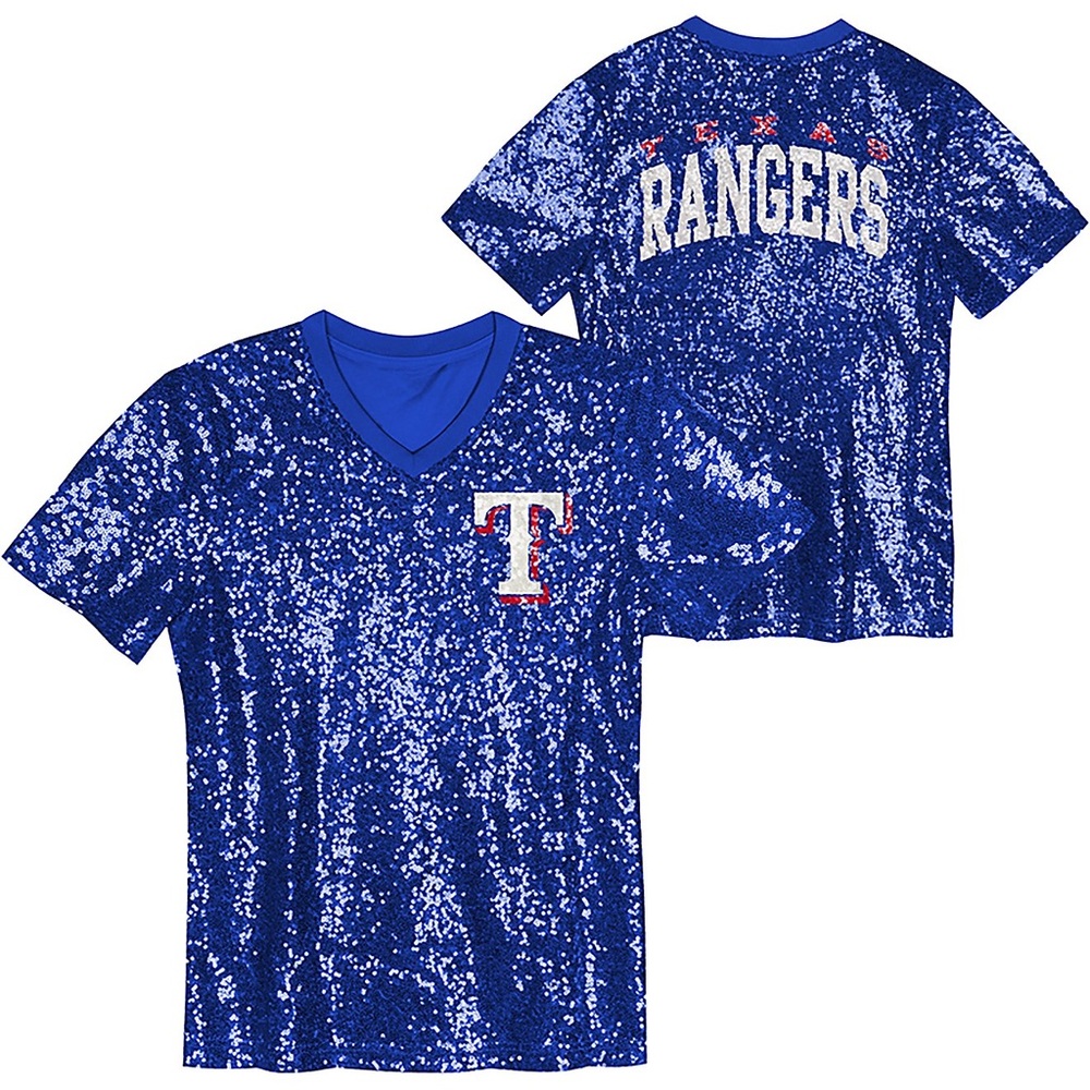 Blue Sequin Girl Texas Rangers Top - Picture 3 of 9